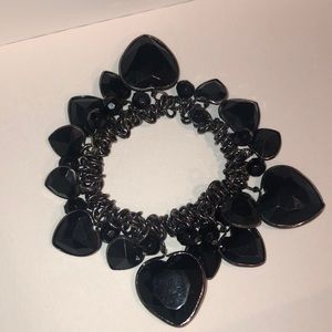 Bebe black heart bracelet